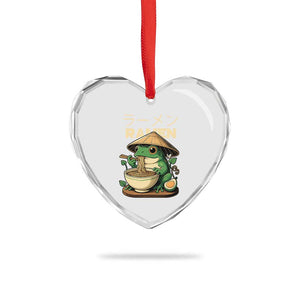 Frog Eating Ramen Heart Crystal Glass Ornament Funny Japanese Food Lover Anime TS12 Print Your Wear