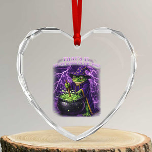 Frog Meme Heart Crystal Glass Ornament Vintage Graphic Thats It Youre Going In The Soup TS10 Transparent Glass 3'' Heart Print Your Wear