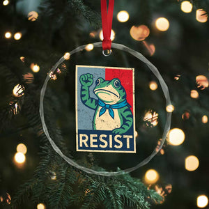 Frog Resist Crystal Glass Ornament Portland Frog Raised Fist Poster Graphic TS11 Print Your Wear