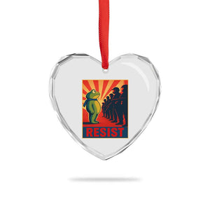Frog Resist Heart Crystal Glass Ornament Free Portland Oregon Poster Graphic Freedom Fighters TS02 Print Your Wear