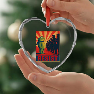 Frog Resist Heart Crystal Glass Ornament Free Portland Oregon Poster Graphic Freedom Fighters TS02 Print Your Wear