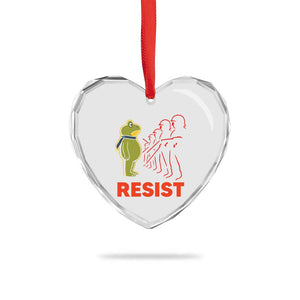 Frog Resist Heart Crystal Glass Ornament Free Portland Political Satire TS02 Print Your Wear