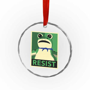Frog Resist Poster Graphic Crystal Glass Ornament Portland Resistance Protest Minimalist TS02 Print Your Wear
