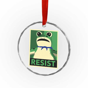 Frog Resist Poster Graphic Crystal Glass Ornament Portland Resistance Protest Minimalist - Print Your Wear