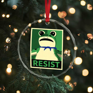 Frog Resist Poster Graphic Crystal Glass Ornament Portland Resistance Protest Minimalist - Print Your Wear