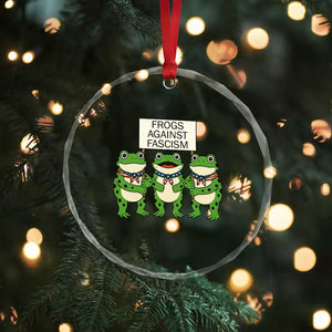 Frogs Against Fascism Crystal Glass Ornament Funny Portland Meme Humor Gift TS12 Print Your Wear