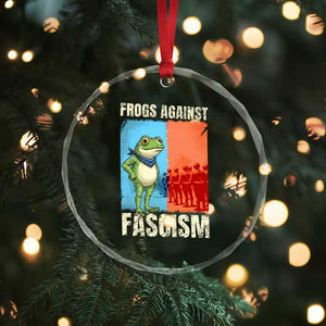 Frogs Against Fascism Crystal Glass Ornament Portland Protest Vintage Meme Gift TS12 Print Your Wear
