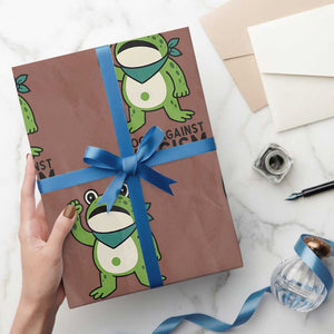 Frogs Against Fascism Wrapping Paper Roll Portland Resist Protest Antifascist TS02 Mocha Print Your Wear