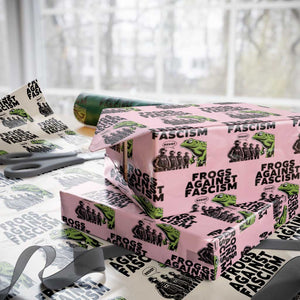 Frogs Against Fascism Wrapping Paper Roll Resist 2025 Free Portland Protest TS02 Light Pink Print Your Wear