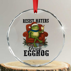 Frogs Resist Christmas Crystal Glass Ornament Portland Frog Activist America Political 2025 TS14 Transparent Glass 3'' Circle Print Your Wear
