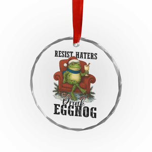 Frogs Resist Christmas Crystal Glass Ornament Portland Frog Activist America Political 2025 - Print Your Wear