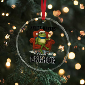 Frogs Resist Christmas Crystal Glass Ornament Portland Frog Activist America Political 2025 - Print Your Wear