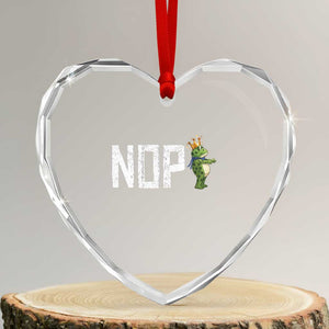 Frogs Resist Heart Crystal Glass Ornament No Kings In America Political 2025 TS14 Transparent Glass 3'' Heart Print Your Wear