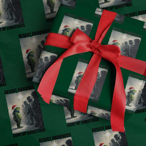 Frogs Resist Xmas Wrapping Paper Roll Funny Portland Protest ICE Activist Meme TS14 Green Print Your Wear