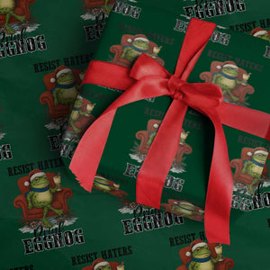 Frogs Resist Xmas Wrapping Paper Roll Portland Frog Activist America Political 2025 TS14 Green Print Your Wear