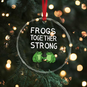 Frogs Together Strong Crystal Glass Ornament Free Portland Oregon Unity Meme TS02 Print Your Wear