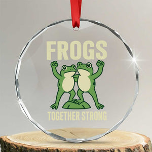 Frogs Together Strong Crystal Glass Ornament Portland Frog Protest United We Ribbit TS02 Transparent Glass 3'' Circle Print Your Wear