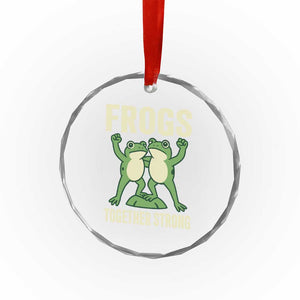 Frogs Together Strong Crystal Glass Ornament Portland Frog Protest United We Ribbit TS02 Print Your Wear