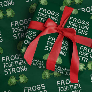 Frogs Together Strong Wrapping Paper Roll Free Portland Oregon Unity Meme TS02 Green Print Your Wear