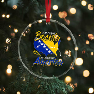 From Bosnia and Already in America Crystal Glass Ornament Bosnian Soccer Fan Travel Bosnia Herzegovina Pride