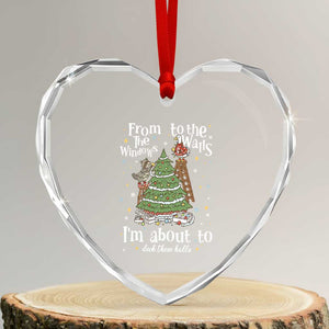 From The Windows To The Walls I'm About To Deck These Halls Christmas Heart Crystal Glass Ornament TS11 Transparent Glass 3'' Heart Print Your Wear