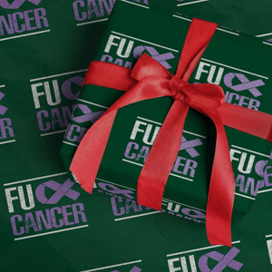 Fuck Cancer Wrapping Paper Roll Funny National Cancer Prevention Month Lavender Ribbon TS11 Green Print Your Wear