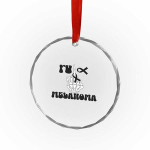 Fuck Melanoma Awareness Crystal Glass Ornament Skeleton Hand Ribbon Warrior Gift TS12 Print Your Wear
