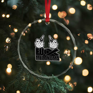 Fuck Melanoma Crystal Glass Ornament Skeleton Hand Black Ribbon Awareness TS12 Print Your Wear