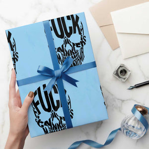 Fuck Melanoma Skull Typography Wrapping Paper Roll Skin Cancer Warrior TS12 Light Blue Print Your Wear