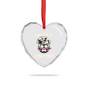 Fueled by Crayons Bulldog Heart Crystal Glass Ornament Funny Military Crayon Eater Gift for Veterans TS02 Print Your Wear