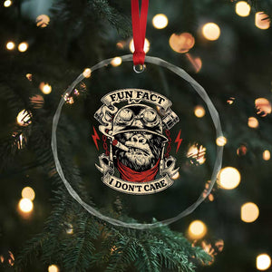 Fun Fact I Dont Care Crystal Glass Ornament Funny Smoking Gorilla Sarcastic TS11 Print Your Wear