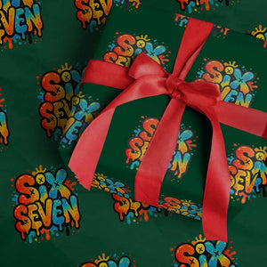Fun Six Seven Graffiti Wrapping Paper Roll Funny 67 Meme Gen Alpha Slang Streetwear Hip Hop TS10 Green Print Your Wear