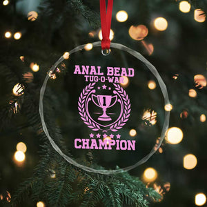 Funny #1 Anal Bead Tug O War Champion Crystal Glass Ornament Pink Adult Humor Cringe TS11