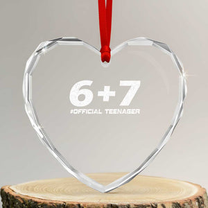 Funny 13th Birthday Official Teenager Heart Crystal Glass Ornament 13 Years Old Boys Kids TS10 Transparent Glass 3'' Heart Print Your Wear