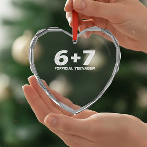 Funny 13th Birthday Official Teenager Heart Crystal Glass Ornament 13 Years Old Boys Kids TS10 Print Your Wear