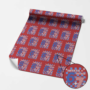 Funny 13th Birthday Official Teenager Wrapping Paper Roll 6+7 13 Year Old Boys Kids Checkered 67 Meme TS10 Red Print Your Wear