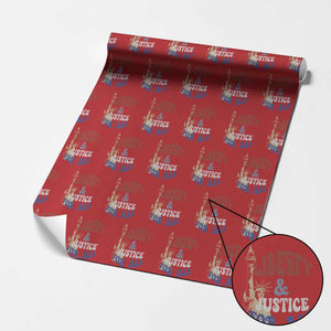Funny 4th of July Liberty And Justice For All Wrapping Paper Roll Statue Of Liberty - Print Your Wear