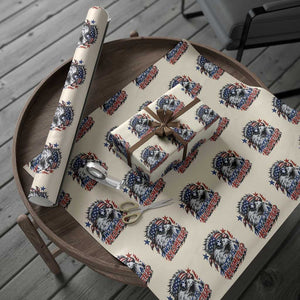 Funny 4th Of July WTF Is A Kilometer Wrapping Paper Roll Vintage USA Meme Patriotic Eagle Humor Independence Day