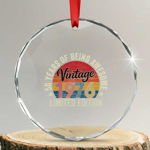 Funny 50th Birthday Crystal Glass Ornament Vintage 1976 Limited Edition 50 Year Old Bday Gifts TS10 Transparent Glass 3'' Circle Print Your Wear