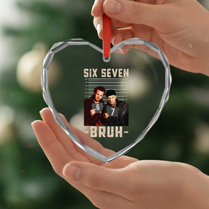 Funny 6 7 Meme Heart Crystal Glass Ornament Retro Home Christmas Movie Alone TS10 Print Your Wear