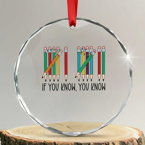 Funny 6 7 Pencil Humor Crystal Glass Ornament If You Know You Know Six Seven Joke TS02 Transparent Glass 3'' Circle Print Your Wear