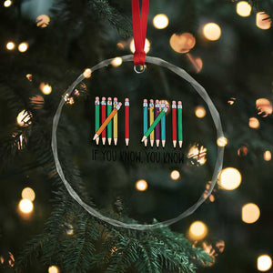 Funny 6 7 Pencil Humor Crystal Glass Ornament If You Know You Know Six Seven Joke TS02 Print Your Wear
