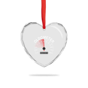 Funny 60th Birthday Heart Crystal Glass Ornament Oldometer Odometer 60 Year Old Joke TS10 Print Your Wear