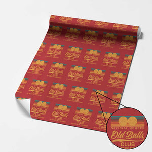 Funny 60th Birthday Wrapping Paper Roll Official Member Of The Old Ball Clubs Retro Sunset TS11 Red Print Your Wear