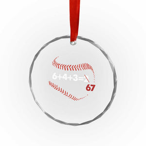 Funny 6432 67 Baseball Crystal Glass Ornament Double Play Outs Baseball Player TS11 Print Your Wear