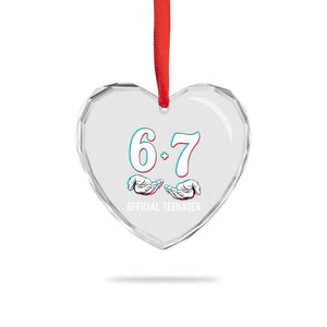 Funny 67 13th Birthday Heart Crystal Glass Ornament 6 7 Thirteen Year Old Official Teenager Hands TS11 Print Your Wear