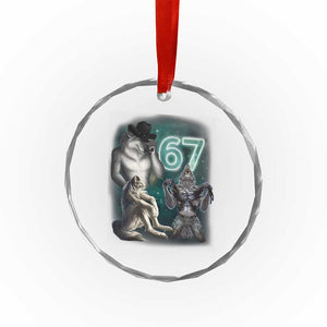 Funny 67 Alpha Wolf Crystal Glass Ornament Cringe Werewolf Howling Six Seven Meme TS11 Print Your Wear