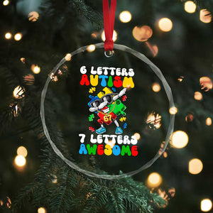 Funny 67 Autism Awareness Crystal Glass Ornament 6 Letters Autism 7 Letters Awesome Dabbing Puzzle TS11 Print Your Wear