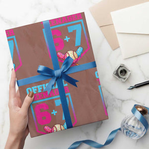 Funny 67 Baseball 13th Birthday Wrapping Paper Roll Ice Cream Drip 13th Bday Official Teenager TS11 Mocha Print Your Wear