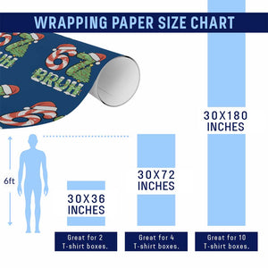 Funny 67 Bruh Christmas Wrapping Paper Roll Candy Cane and Xmas Tree Six Seven Meme Holiday Lights TS02 Print Your Wear